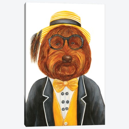 Mr. Shag Buster - The Hipster Animal Gang Canvas Print #KMM48} by k Madison Moore Canvas Artwork