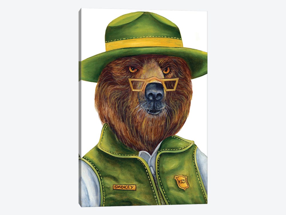 Mr. Smokey Ranger - The Hipster Animal Gang by k Madison Moore 1-piece Art Print
