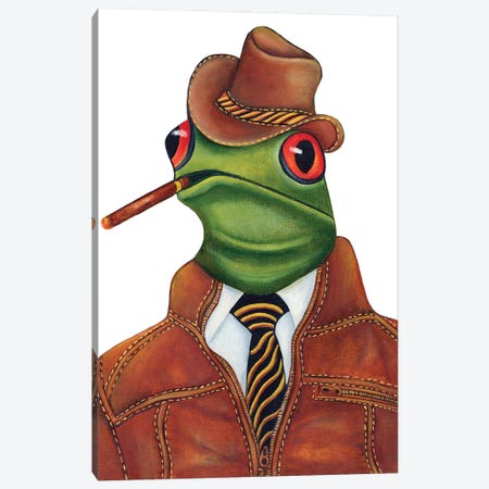 Mr. Wiseguy - The Hipster Animal Gang Canvas Print #KMM51} by k Madison Moore Art Print