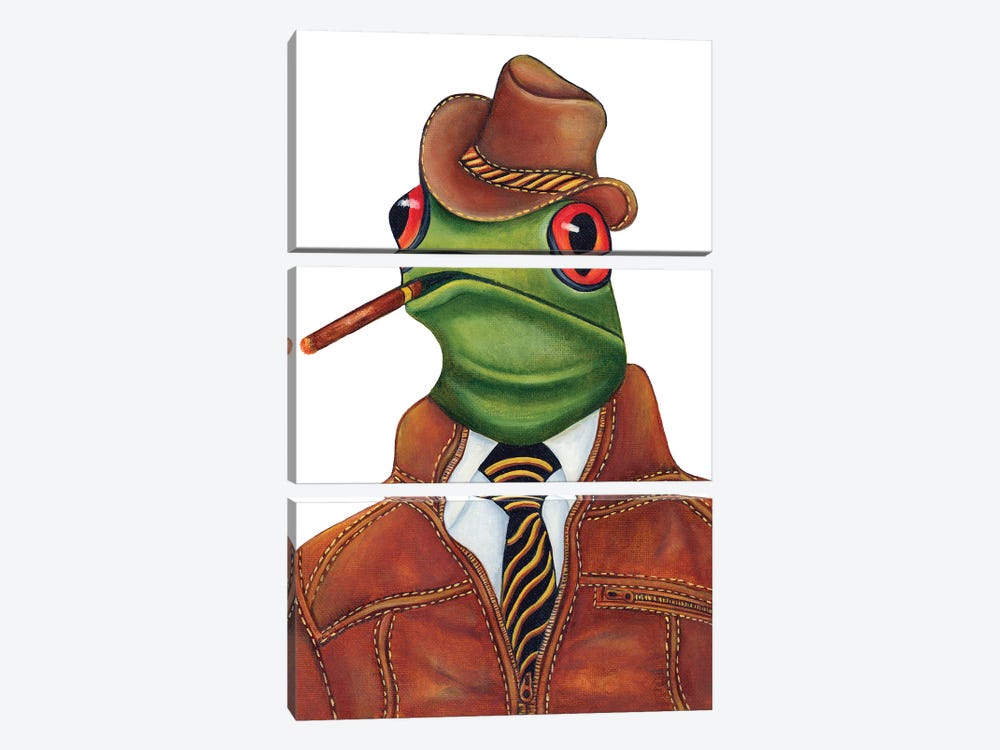 Mr. Wiseguy - The Hipster Animal Gang by k Madison Moore 3-piece Canvas Artwork