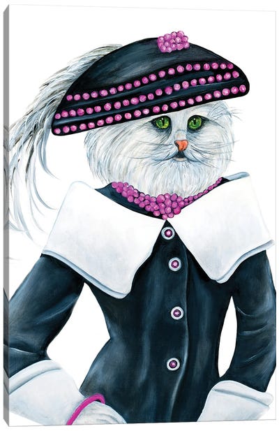 Ms Hepburn Cat - The Hipster Animal Gang Canvas Art Print - k Madison Moore