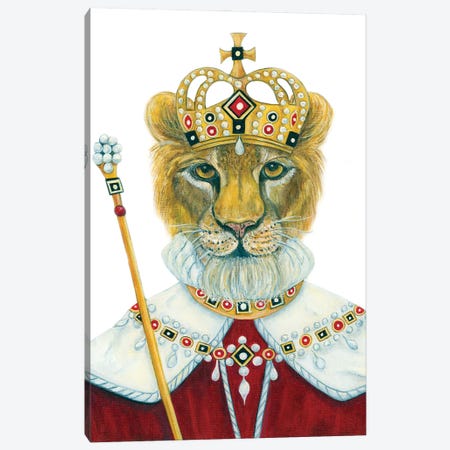 Nalea The Lion Queen - The Hipster Animal Gang Canvas Print #KMM59} by k Madison Moore Canvas Art Print