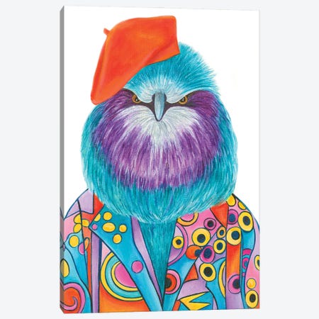 Pabeako Picasso - The Hipster Animal Gang Canvas Print #KMM63} by k Madison Moore Canvas Artwork