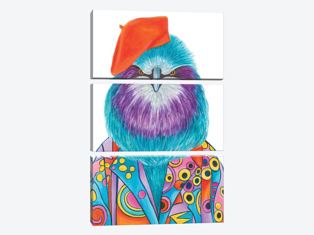 Pabeako Picasso - The Hipster Animal Gang by k Madison Moore 3-piece Canvas Print