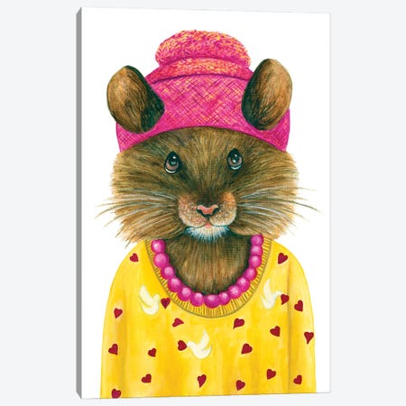 Phoebe Little Cheese - The Hipster Animal Gang Canvas Print #KMM65} by k Madison Moore Canvas Print