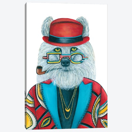 Pip Foxworthy - The Hipster Animal Gang Canvas Print #KMM66} by k Madison Moore Canvas Print