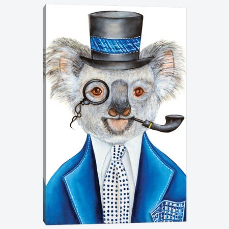 Professor Coloo Intellect - The Hipster Animal Gang Canvas Print #KMM67} by k Madison Moore Canvas Art Print