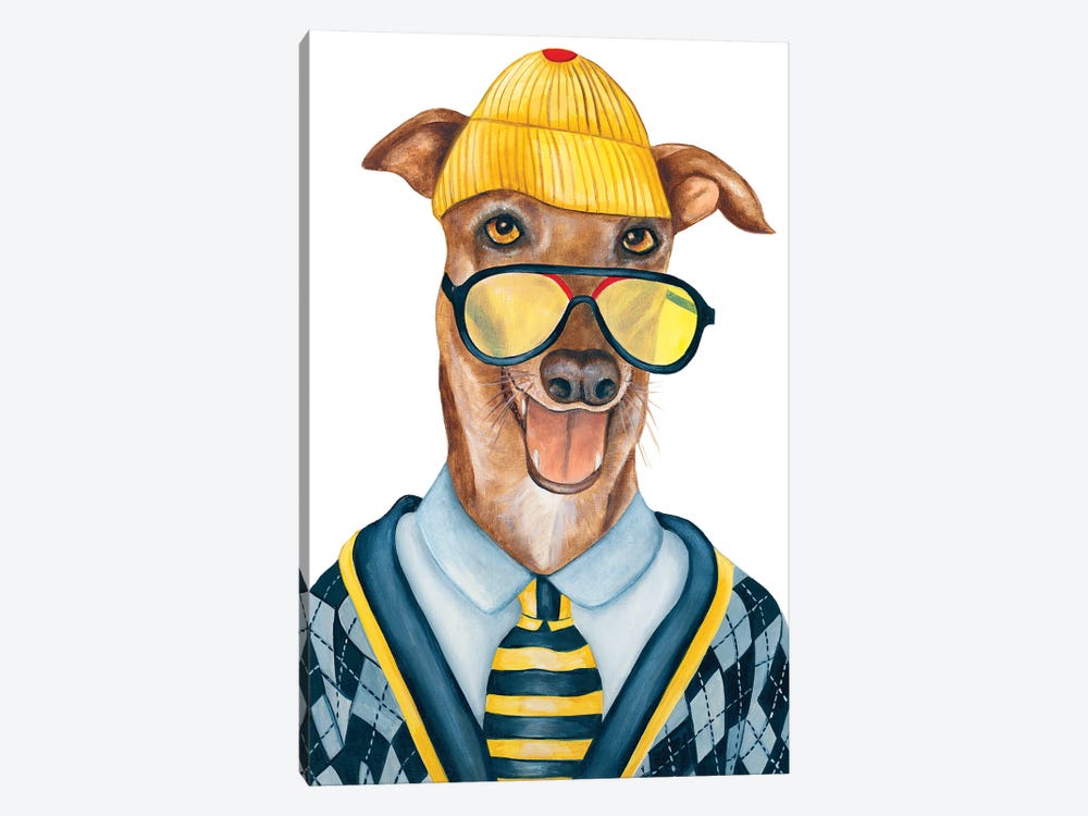 Professor Knitter - The Hipster Animal Gang by k Madison Moore 1-piece Canvas Wall Art