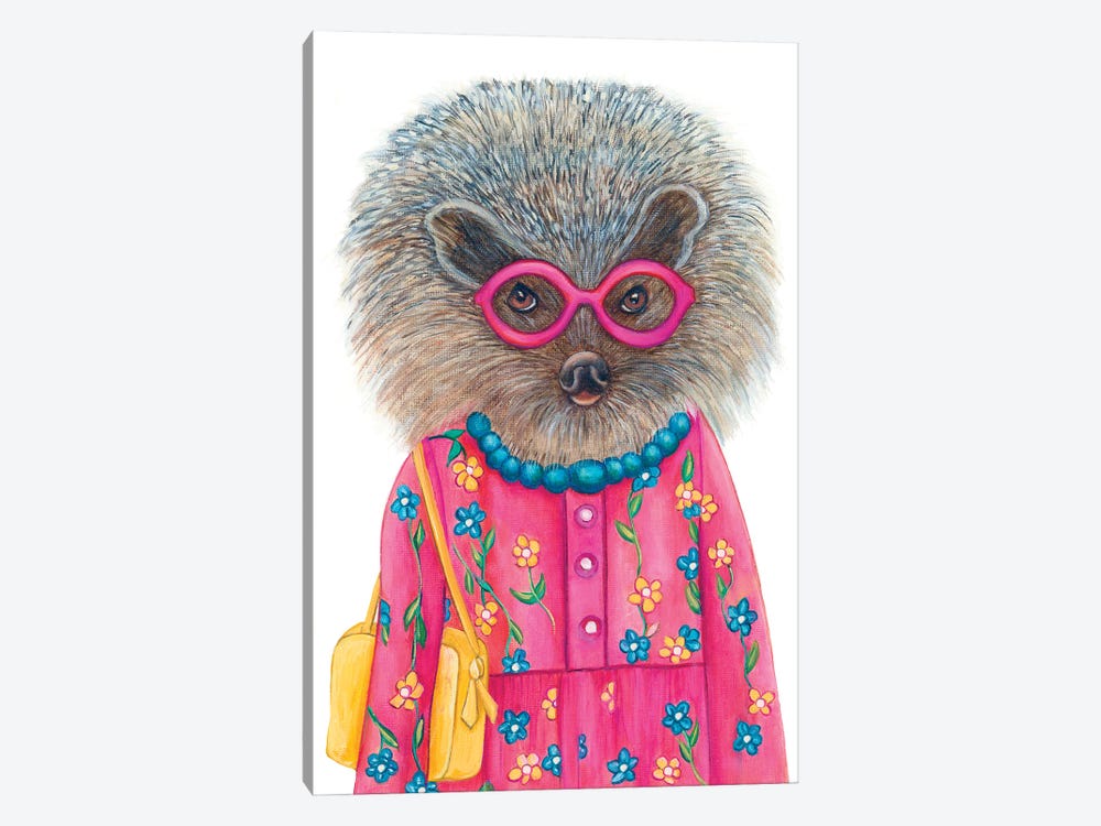 Quillena Booboo Hedgehog - The Hipster Animal Gang by k Madison Moore 1-piece Canvas Artwork