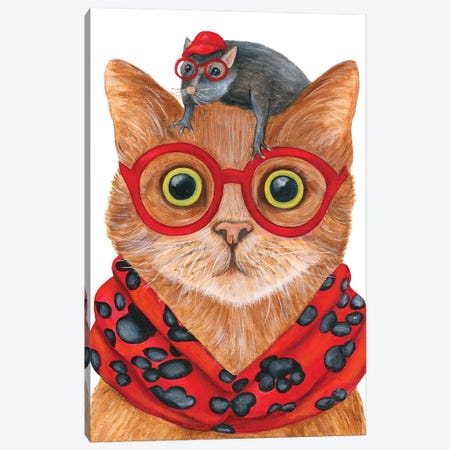 Whatsup - The Hipster Animal Gang Canvas Print #KMM74} by k Madison Moore Canvas Art