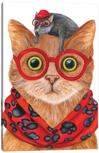 Whatsup - The Hipster Animal Gang Canvas Art Print - Mouse Art