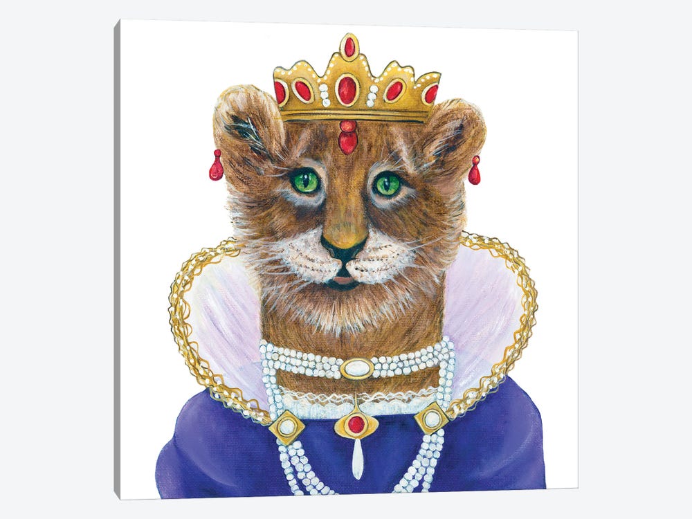 Zariel The Lions Princess - The Hipster Animal Gang by k Madison Moore 1-piece Canvas Art