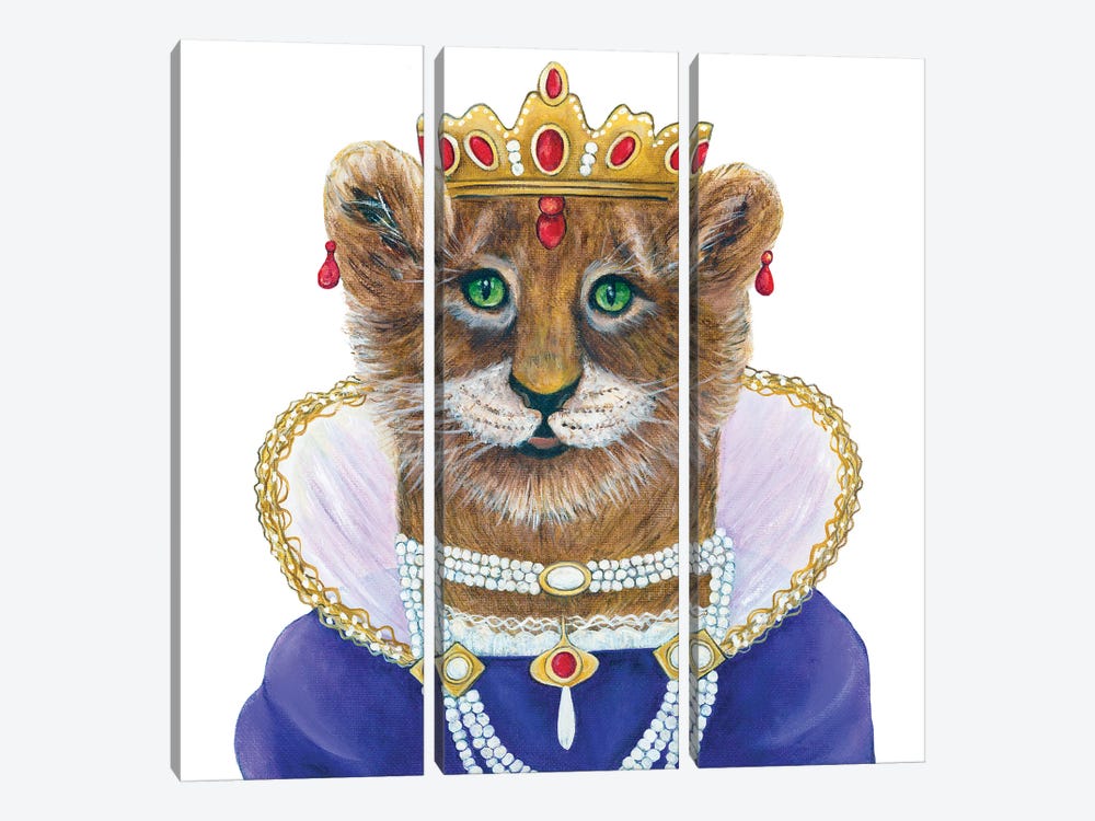 Zariel The Lions Princess - The Hipster Animal Gang by k Madison Moore 3-piece Canvas Art