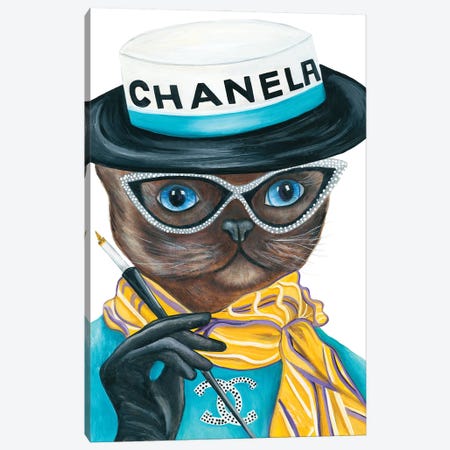 Miss Chanela Fashionista - Hipster Animal Gang Canvas Print #KMM77} by k Madison Moore Canvas Artwork