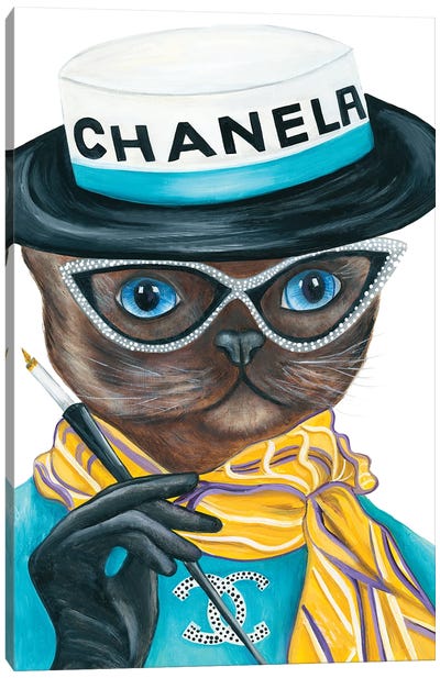 Miss Chanela Fashionista - Hipster Animal Gang Canvas Art Print - Glasses & Eyewear Art