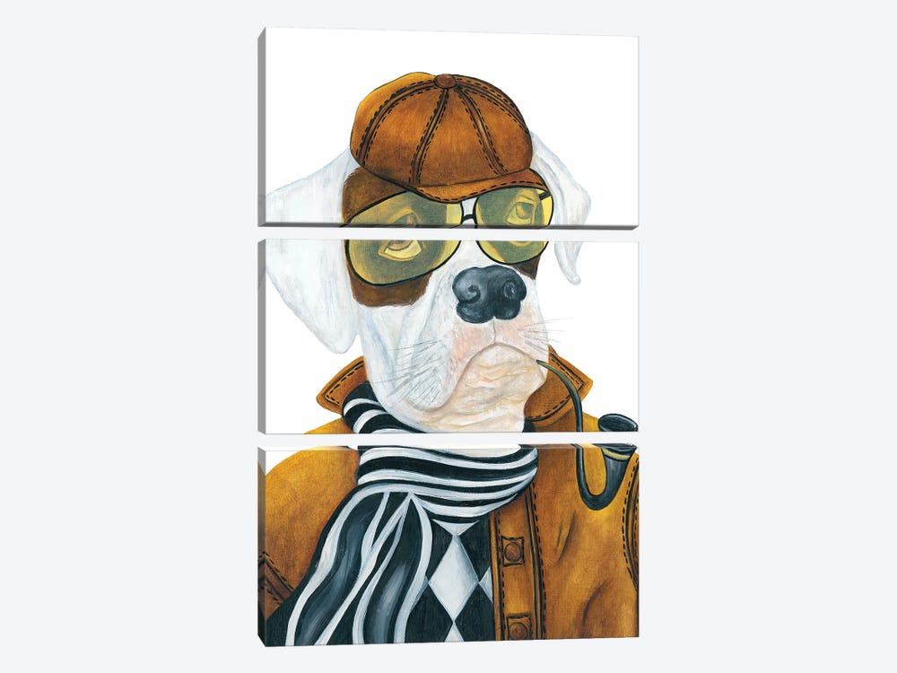 The Boss - Hipster Animal Gang by k Madison Moore 3-piece Canvas Wall Art