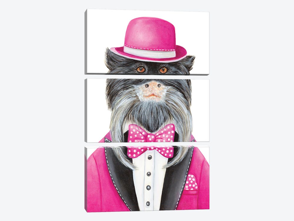Chester Giggoer - The Hipster Animal Gang by k Madison Moore 3-piece Canvas Art Print