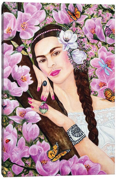 Frida In God's Eye Canvas Art Print - Frida Kahlo