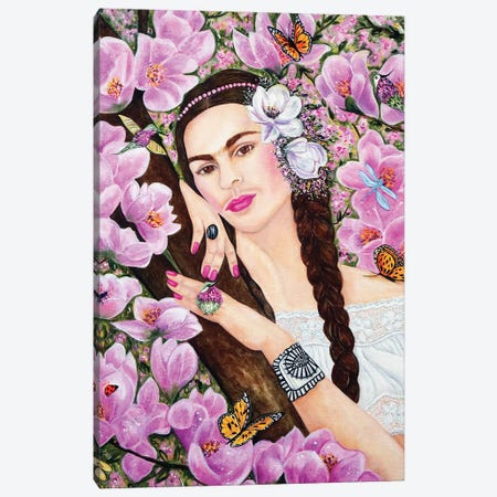 Frida In God's Eye Canvas Print #KMM86} by k Madison Moore Art Print
