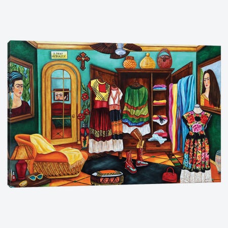 Frida's Closet Canvas Print #KMM88} by k Madison Moore Canvas Art