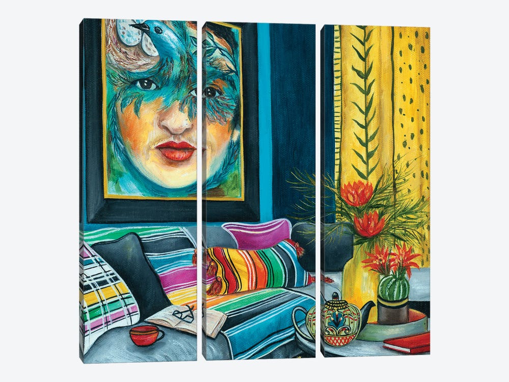 Frida's Nest by k Madison Moore 3-piece Canvas Print