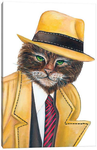 Detective Rick Tracy - The Hipster Animal Gang Canvas Art Print - k Madison Moore