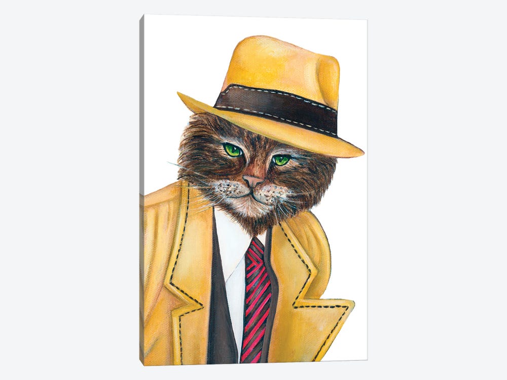 Detective Rick Tracy - The Hipster Animal Gang by k Madison Moore 1-piece Canvas Art