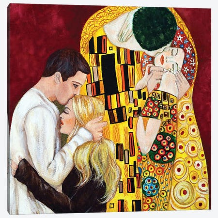 Klimt Lovers Canvas Print #KMM95} by k Madison Moore Canvas Artwork