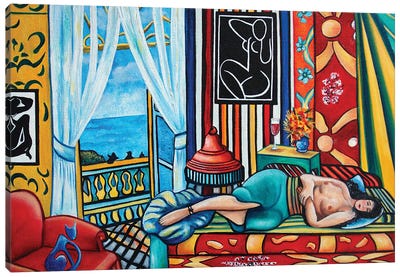 Lounging In The Patterns Of Matisse Canvas Art Print - Life Imitates Art