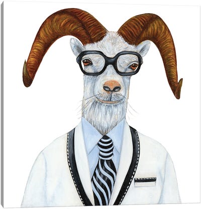 Dr Adam Lamb-bert Veterinarian - The Hipster Animal Gang Canvas Art Print - k Madison Moore
