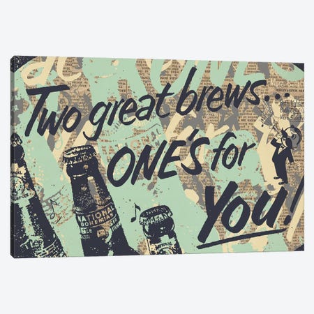 Two Brews Canvas Print #KMR37} by Kyle Mosher Art Print