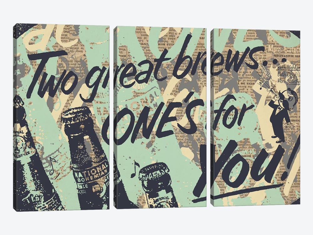 Two Brews by Kyle Mosher 3-piece Canvas Art Print