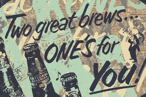 Vintage Kitchen Posters: Two Brews by Kyle Mosher