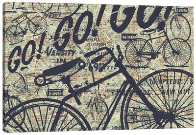 Go! Go! Go! Canvas Art Print - Cycling Art