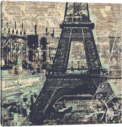 Je T'aime Canvas Art Print - The Eiffel Tower