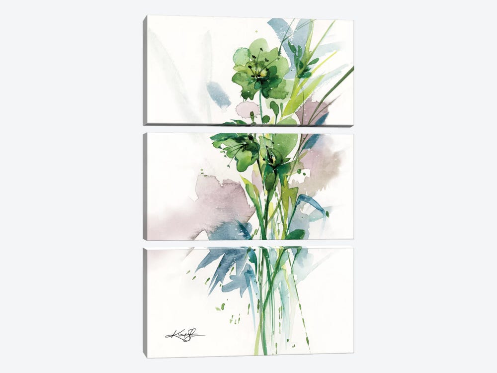 Green Bliss II by Kathy Morton Stanion 3-piece Canvas Print