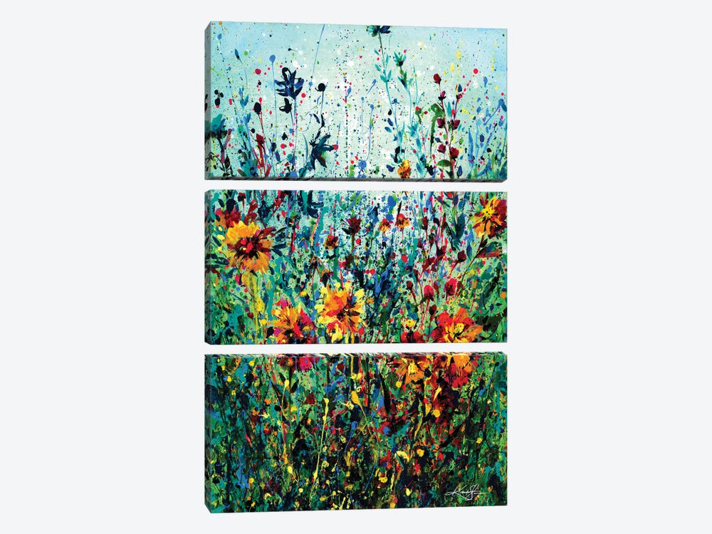 Floral Dream IV by Kathy Morton Stanion 3-piece Canvas Artwork