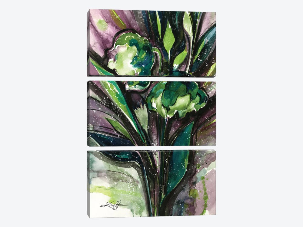 Green Bliss IV by Kathy Morton Stanion 3-piece Canvas Print