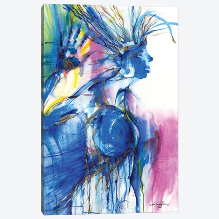 Blue Woman Canvas Print #KMS155} by Kathy Morton Stanion Art Print