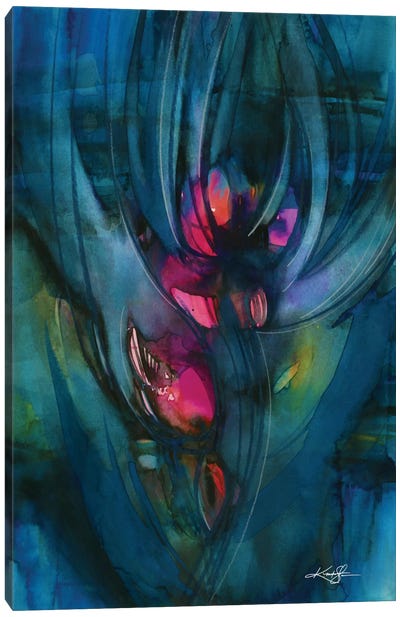 Mystery Bloom Canvas Art Print - Abstract Watercolor Art