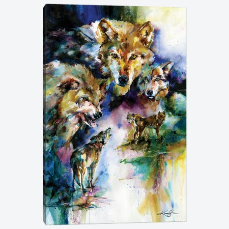 Wolves Canvas Print #KMS170} by Kathy Morton Stanion Canvas Wall Art