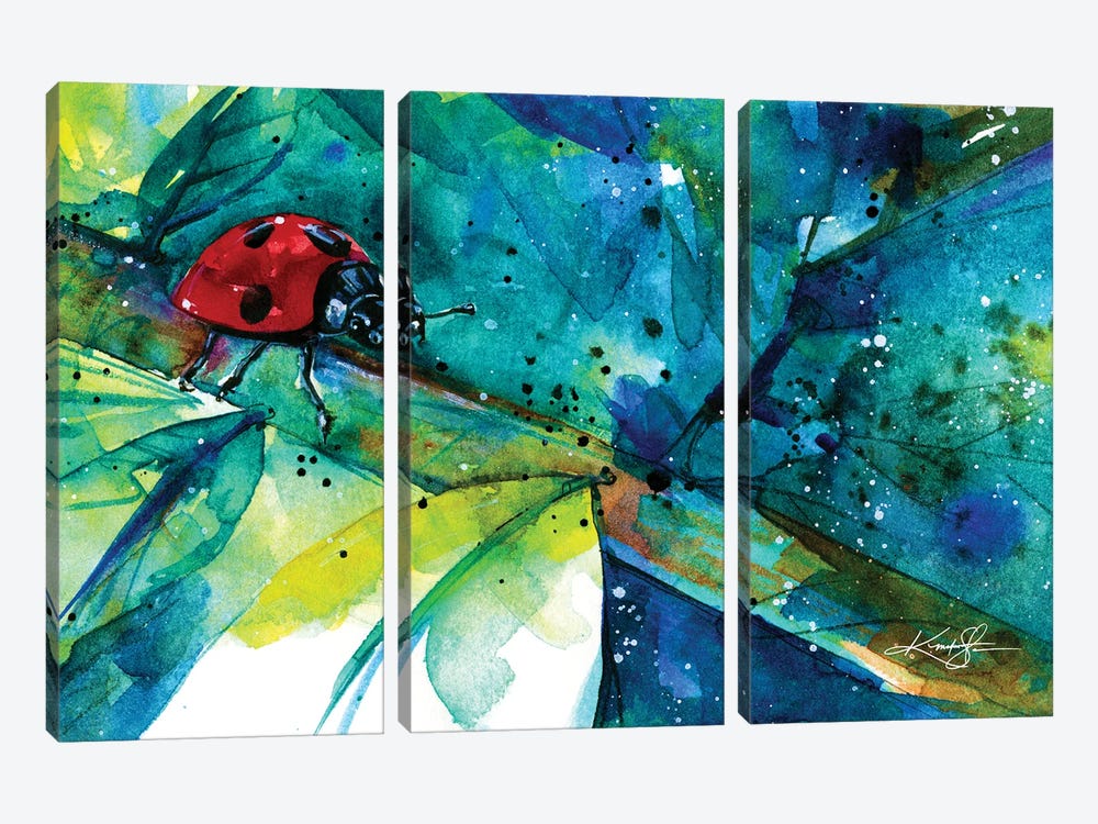 Ladybug II by Kathy Morton Stanion 3-piece Canvas Art Print