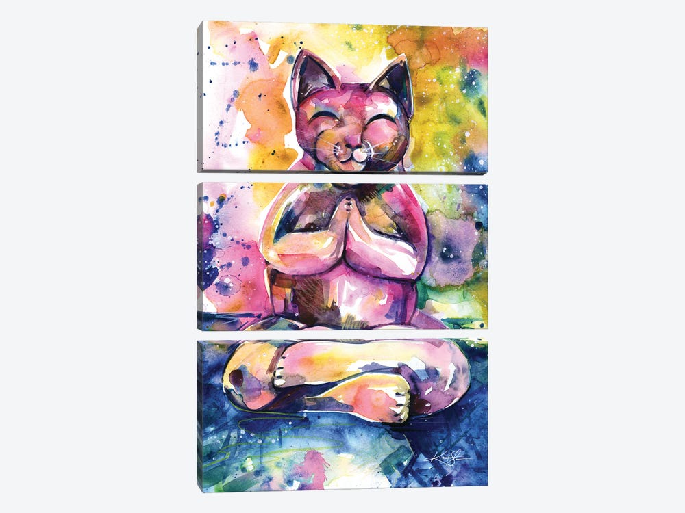 Buddha Cat XI by Kathy Morton Stanion 3-piece Canvas Artwork