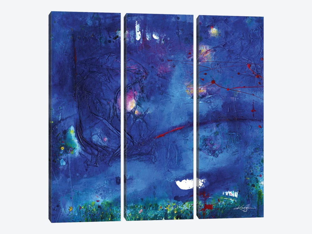 At Night In The Fairy Garden by Kathy Morton Stanion 3-piece Canvas Wall Art