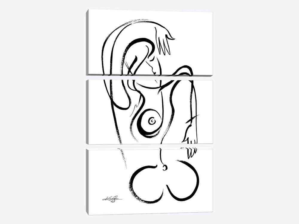Brushstroke Nude Goddess XIX by Kathy Morton Stanion 3-piece Canvas Wall Art