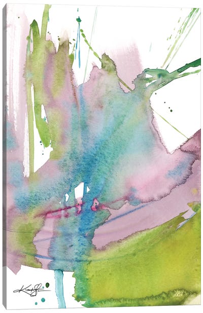 Ethereal Moments II Canvas Art Print - Green & Pink Art