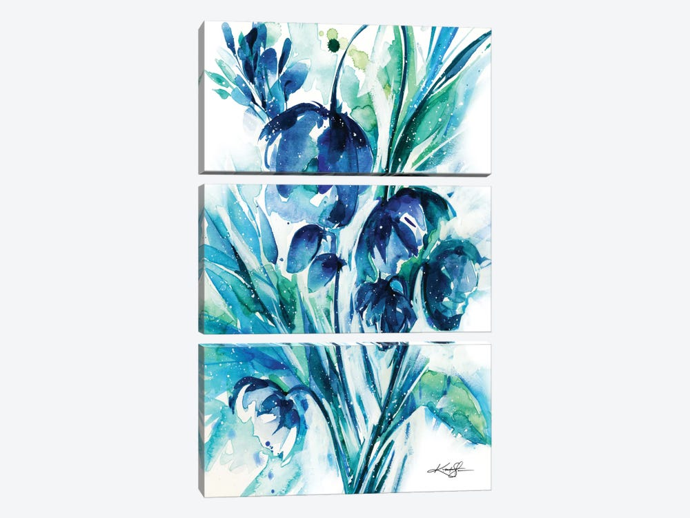 Serene Blooms I by Kathy Morton Stanion 3-piece Canvas Artwork