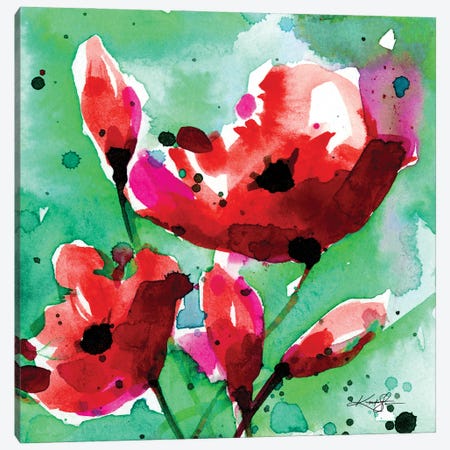 Poppy Love 1 Canvas Print #KMS332} by Kathy Morton Stanion Canvas Art