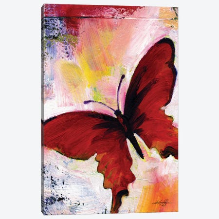 Red Butterfly Canvas Print #KMS353} by Kathy Morton Stanion Canvas Artwork