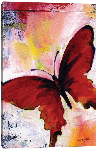 Red Butterfly Canvas Art Print - Kathy Morton Stanion